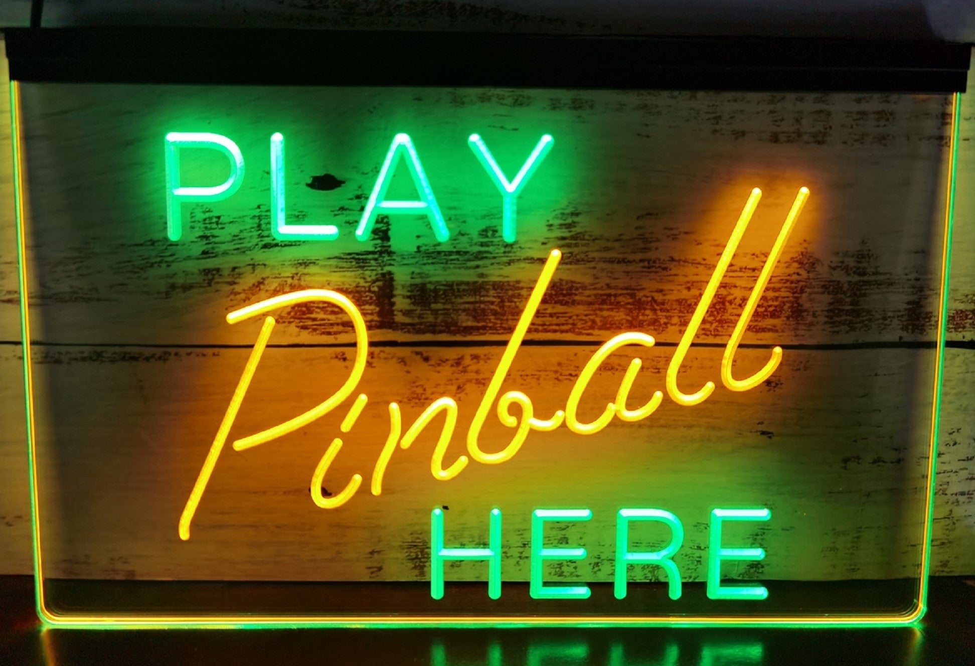 Play Pinball Here Led Neon Sign Dual Color Arcade Pinball Shop Decor