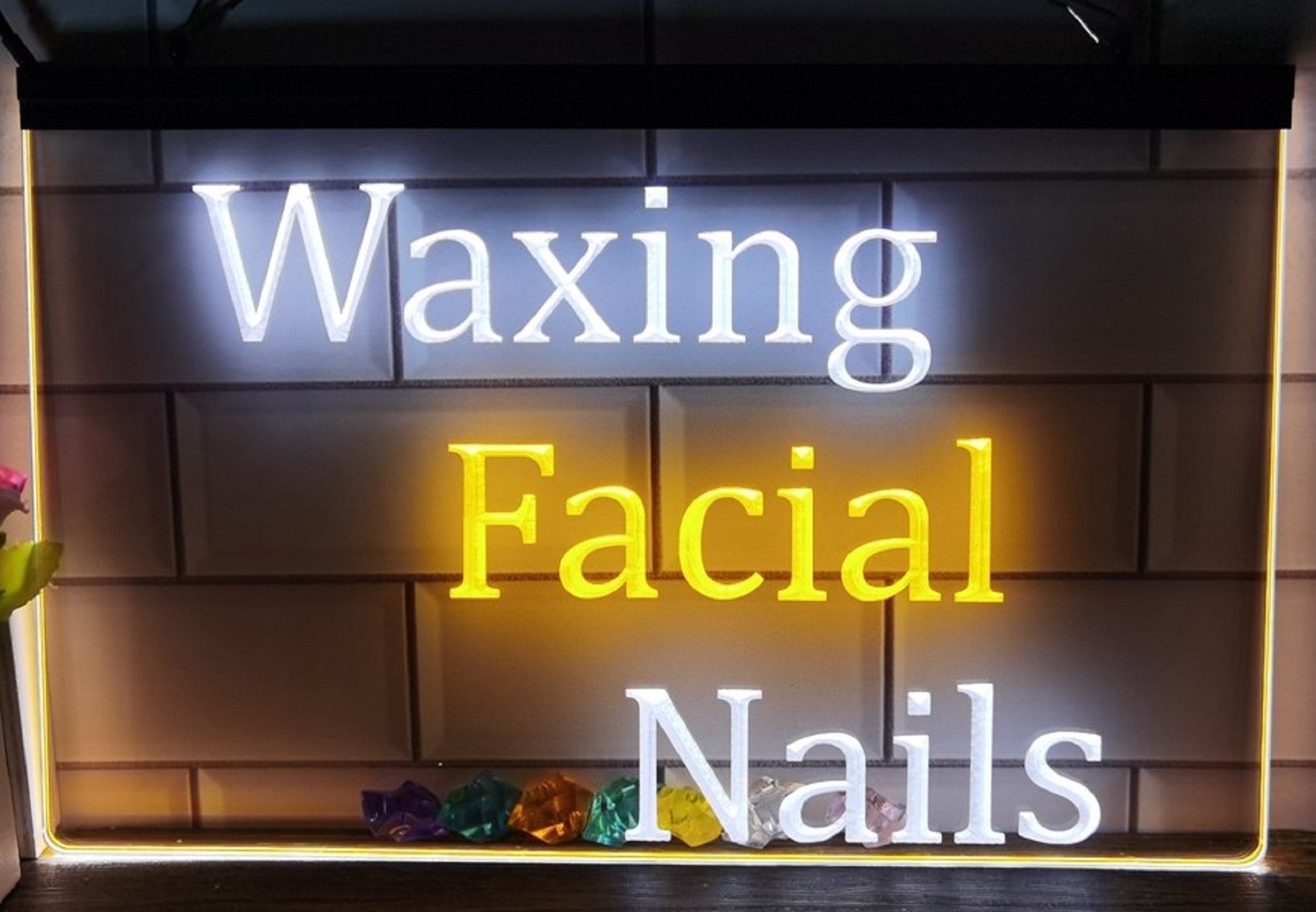 Waxing Facial Nails Led Neon Sign Dual Color Spa Beauty Salon Decor