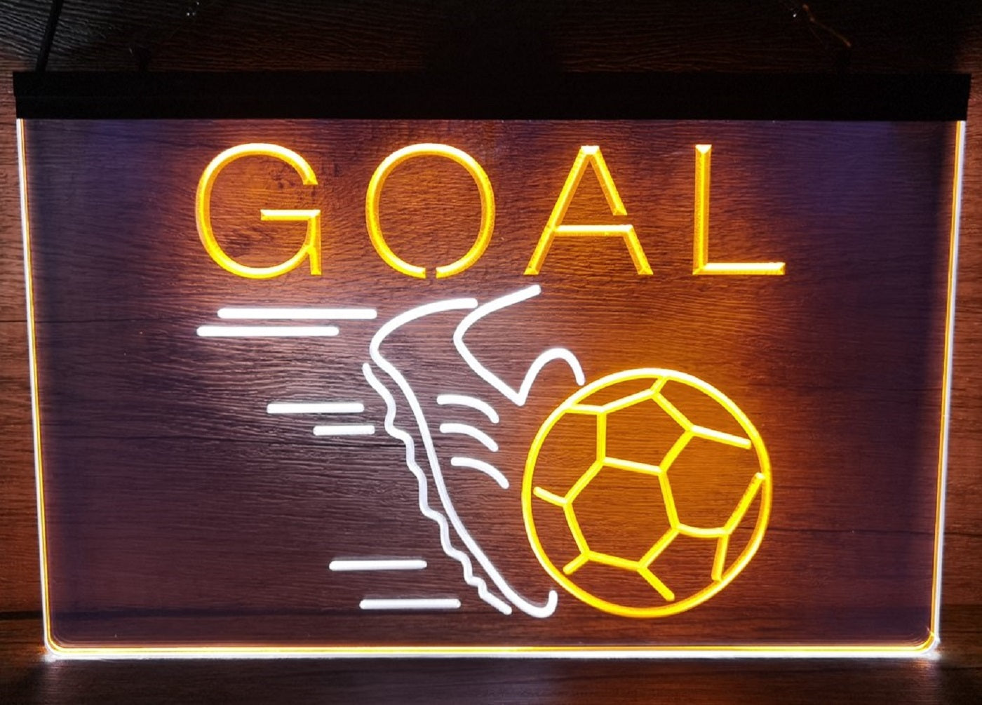Football Goal Led Neon Sign Dual Color Wall Hanging Or Desktop Decor
