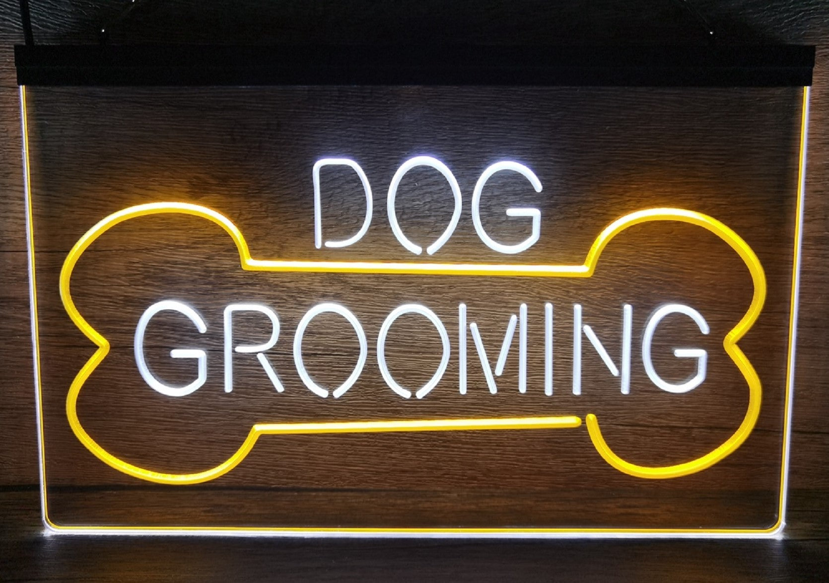 Dog Grooming Led Neon Sign Dual Color Dog Grooming Pet Shop Decor