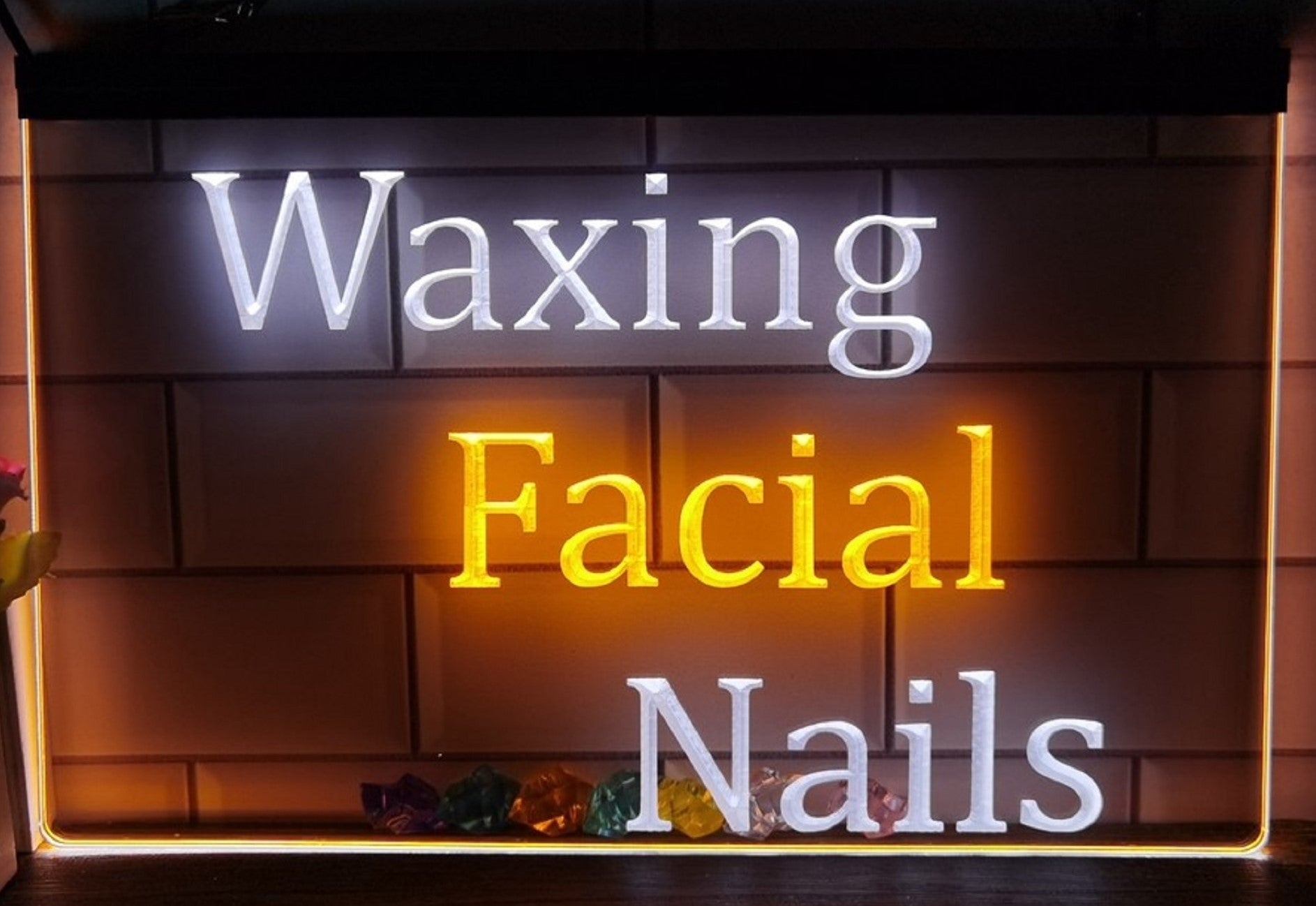Waxing Facial Nails Led Neon Sign Dual Color Spa Beauty Salon Decor