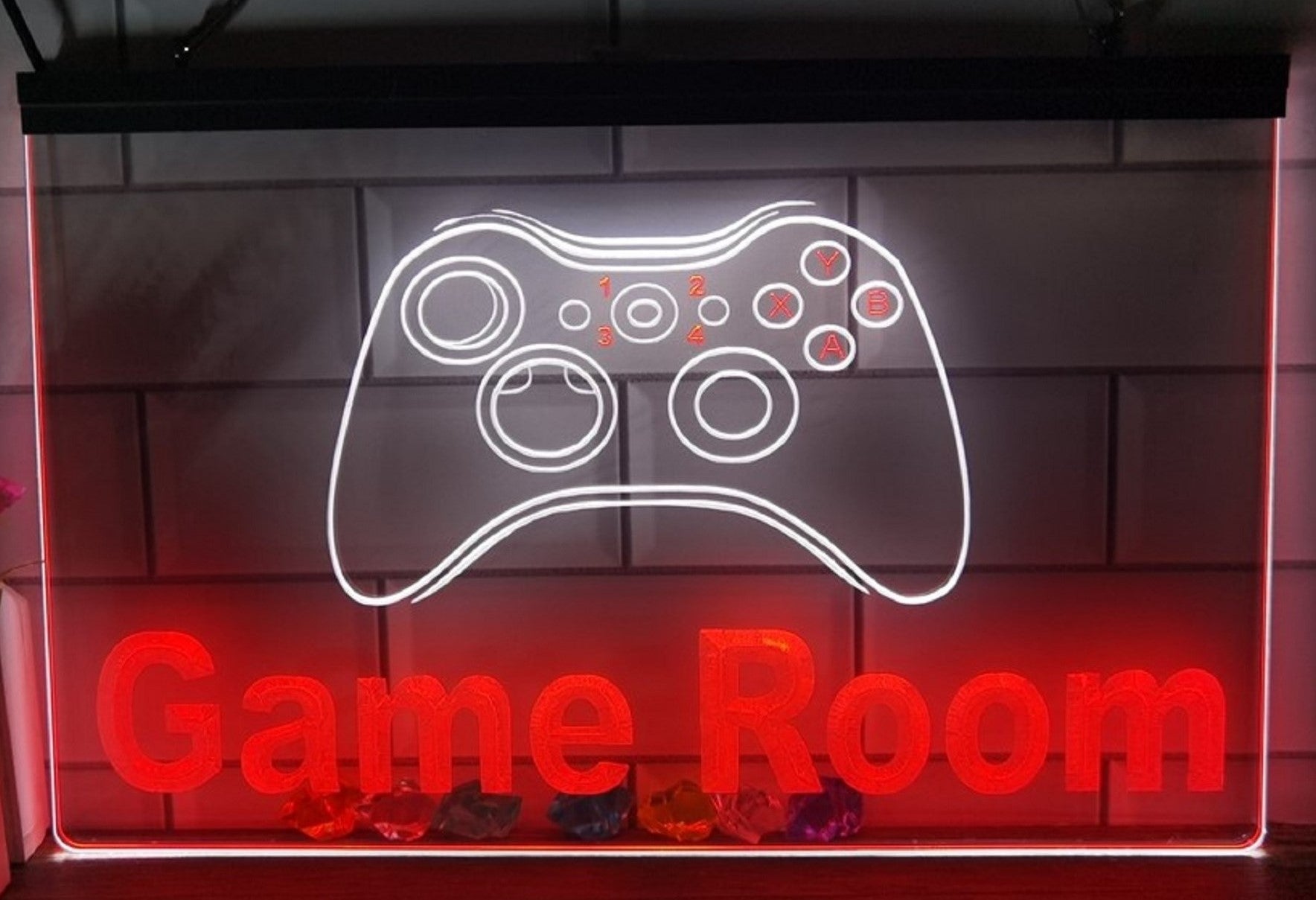 Game Room Controller Led Neon Sign Dual Color Home Game Room Arcade Game Shop Decor