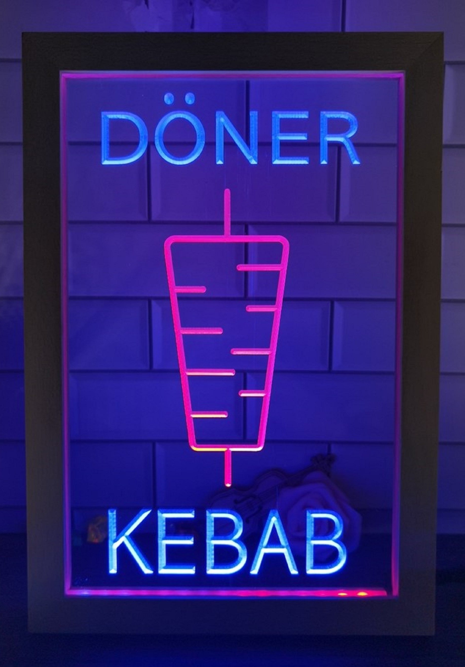 Doner Kebab Led Neon Sign Framed Kebab Turkish Lebanese Restaurant Decor