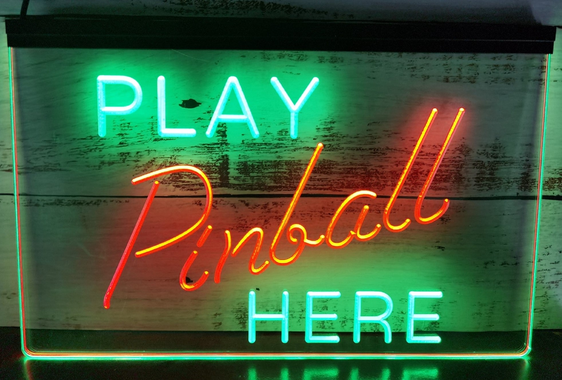 Play Pinball Here Led Neon Sign Dual Color Arcade Pinball Shop Decor