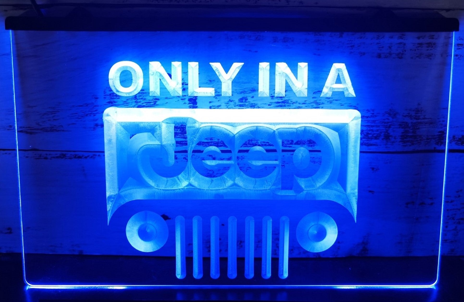 Only In A Jeep Led Neon Sign Wall Hanging Or Desktop Decor