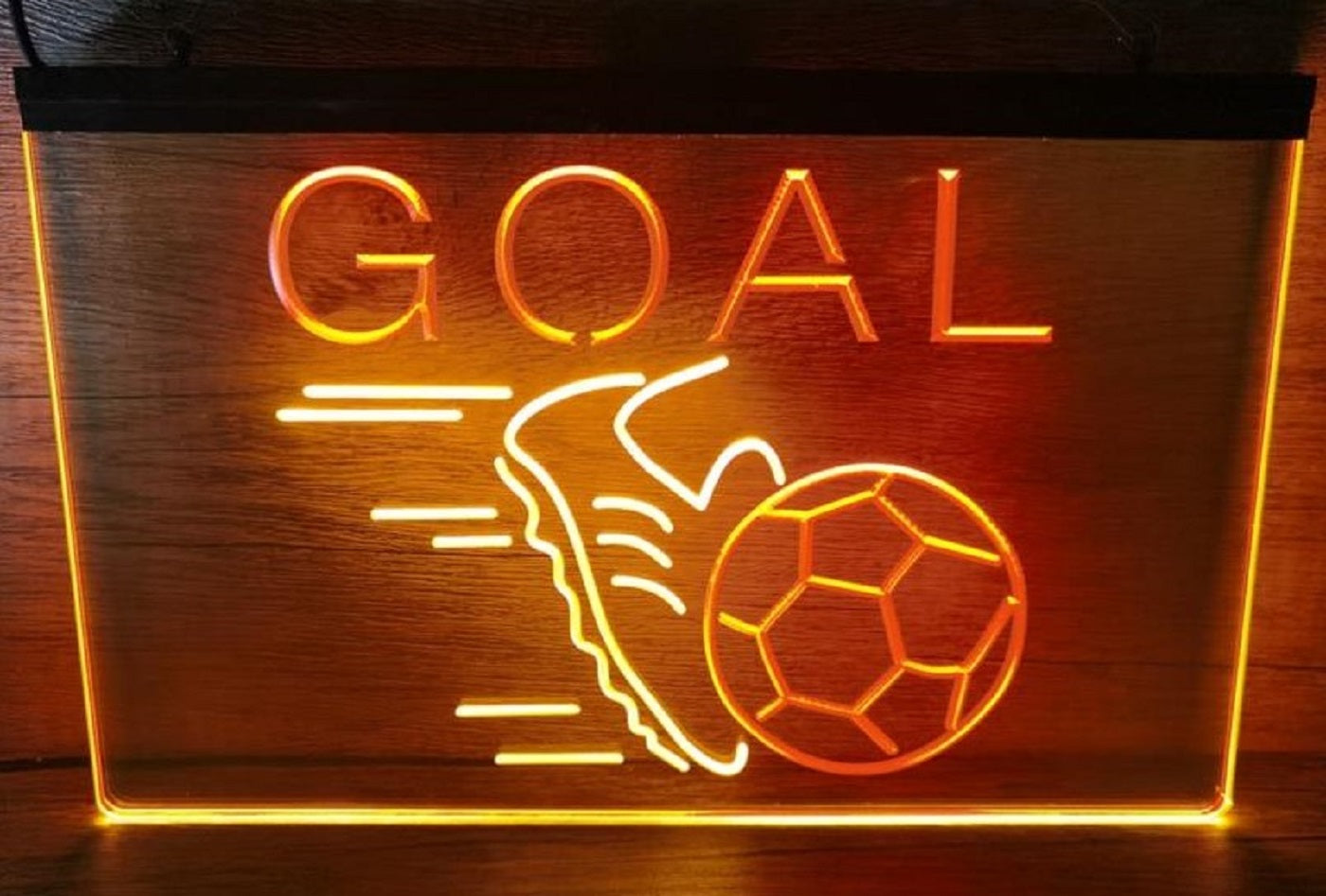 Football Goal Led Neon Sign Dual Color Wall Hanging Or Desktop Decor