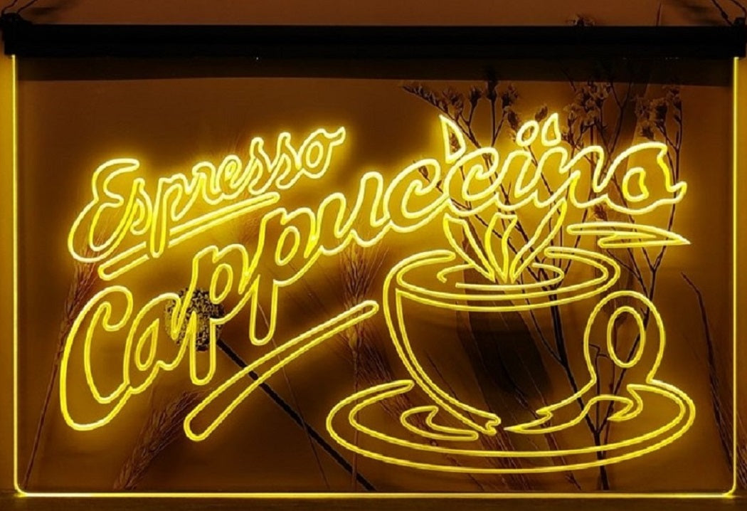Espresso Cappuccino Led Neon Sign Home Coffee Shop Decor