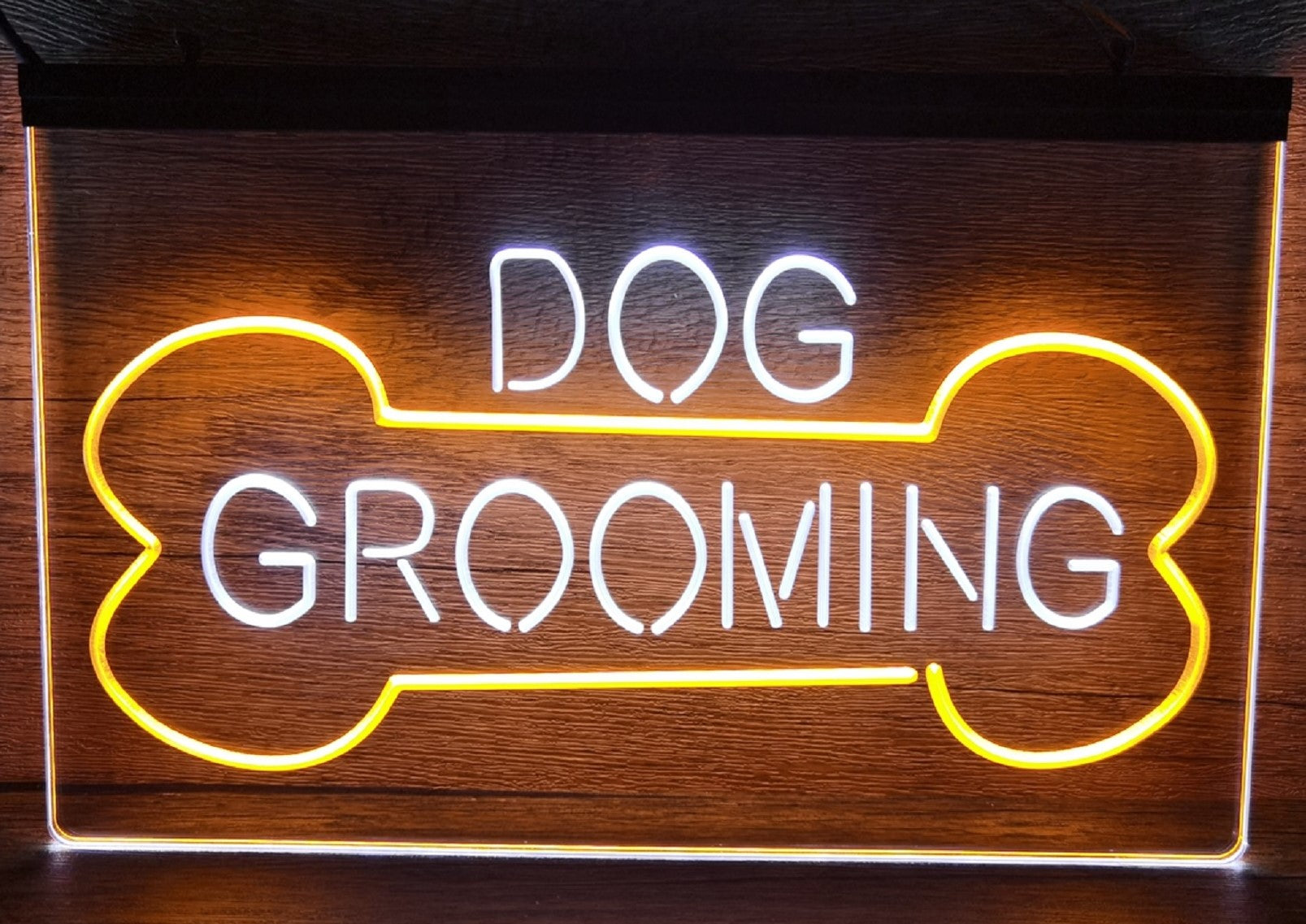 Dog Grooming Led Neon Sign Dual Color Dog Grooming Pet Shop Decor