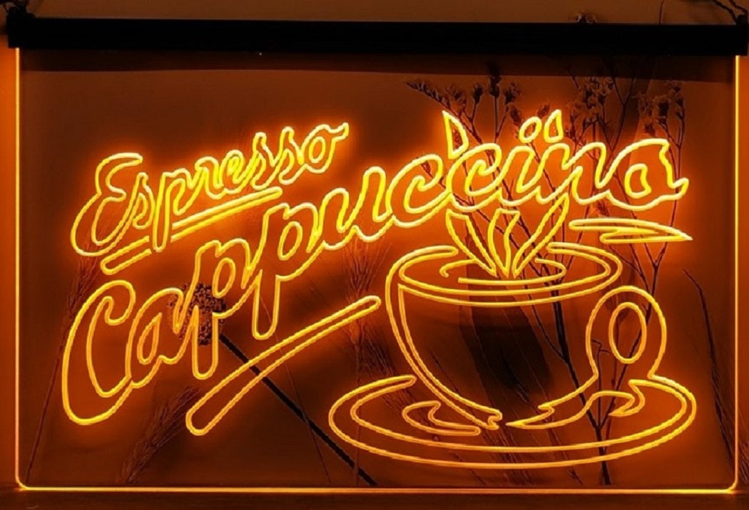 Espresso Cappuccino Led Neon Sign Home Coffee Shop Decor