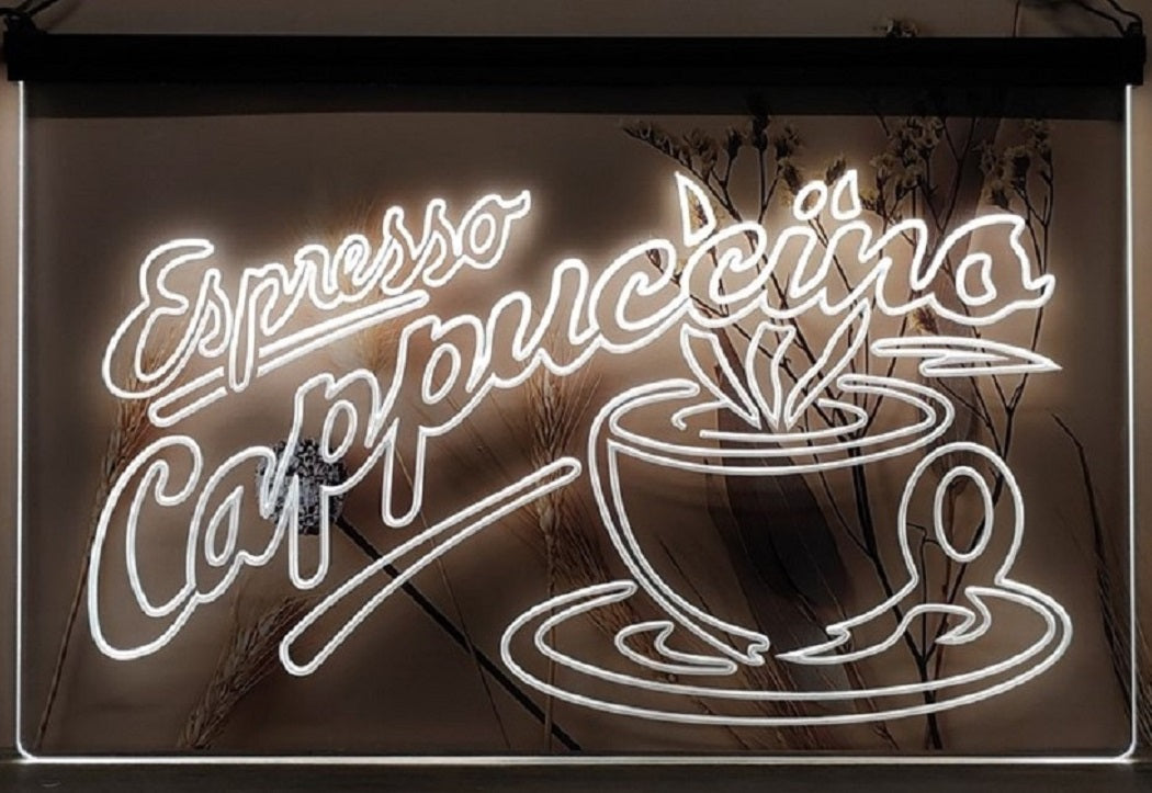 Espresso Cappuccino Led Neon Sign Home Coffee Shop Decor