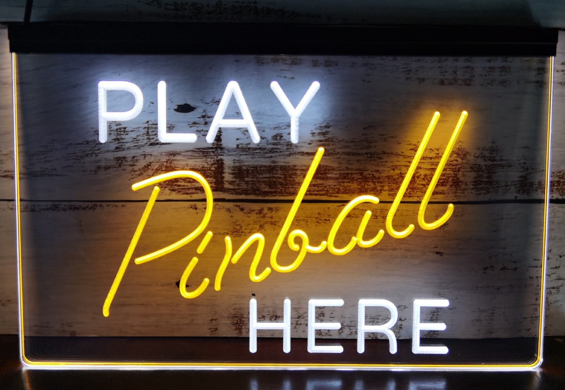 Play Pinball Here Led Neon Sign Dual Color Arcade Pinball Shop Decor