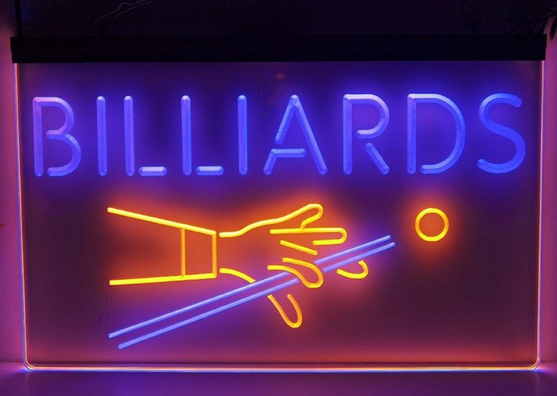 Billiards Led Neon Sign Dual Color Home Pool Room Billiards Hall Decor