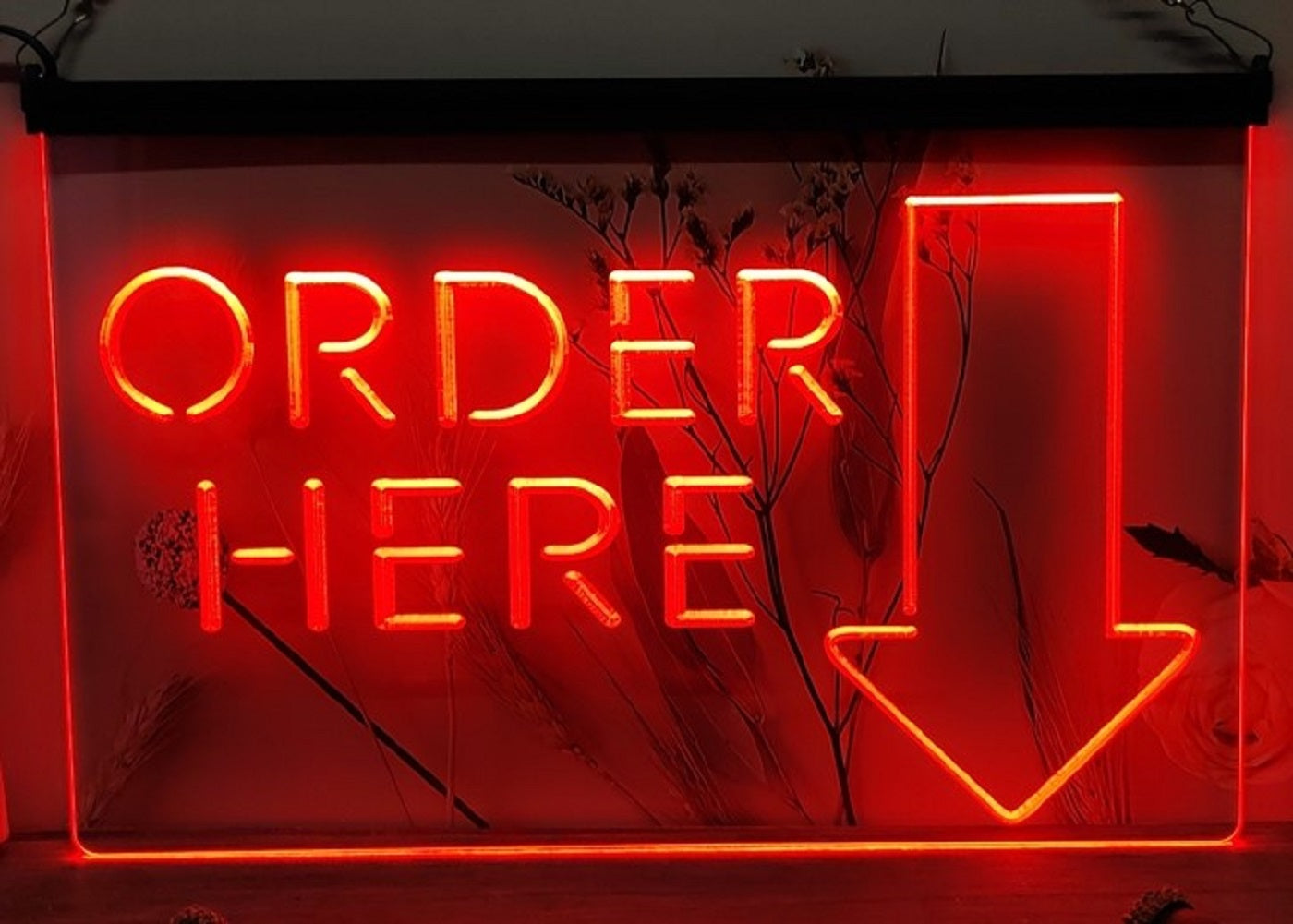 Order Here Led Neon Sign Store Grocery Restaurant Decor Wall Hanging Desktop Decor