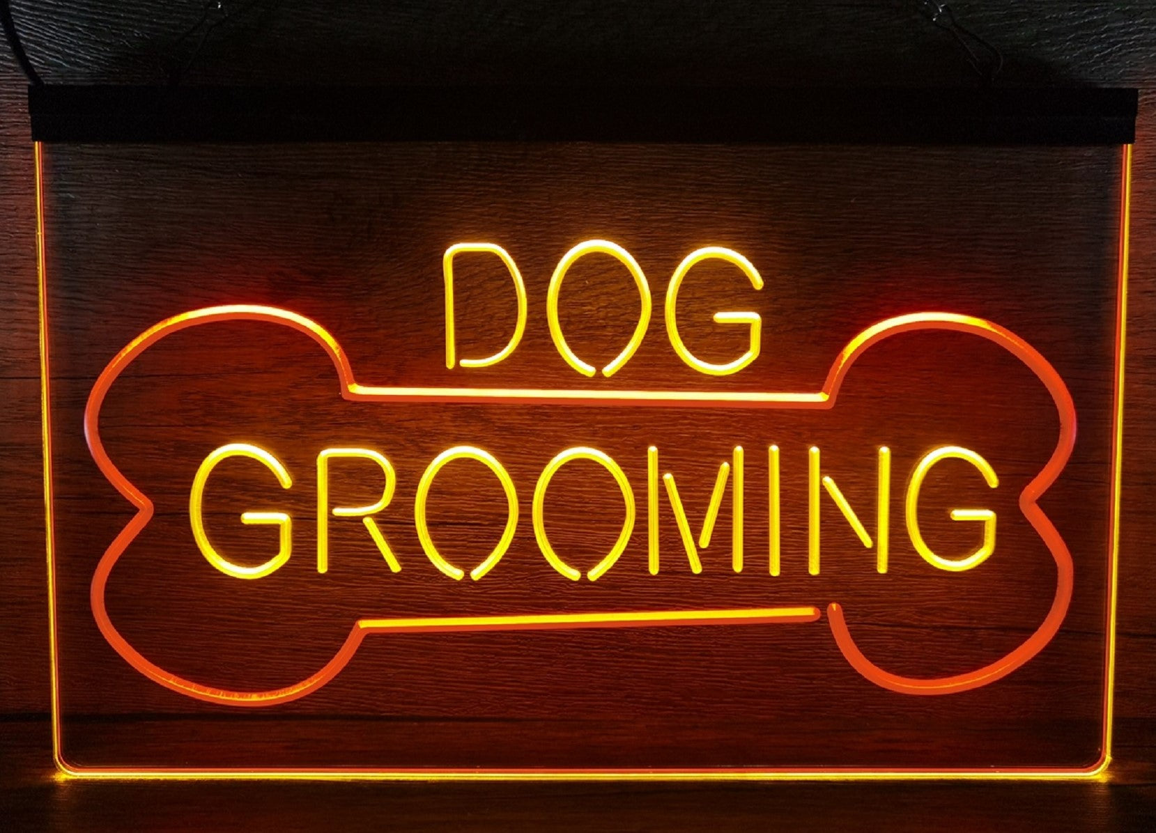 Dog Grooming Led Neon Sign Dual Color Dog Grooming Pet Shop Decor
