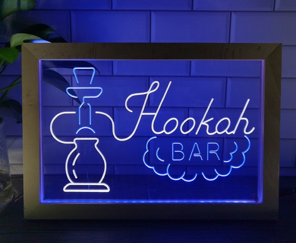 Hookah Bar Led Neon Sign Framed Shisha Hookah Lounge Shisha Store Decor