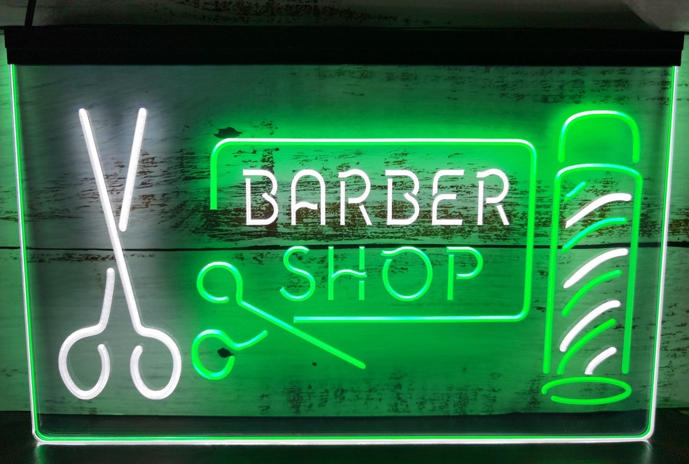 Barber Shop Scissor Led Neon Sign Dual Color Haircut Salon Barber Shop Decor