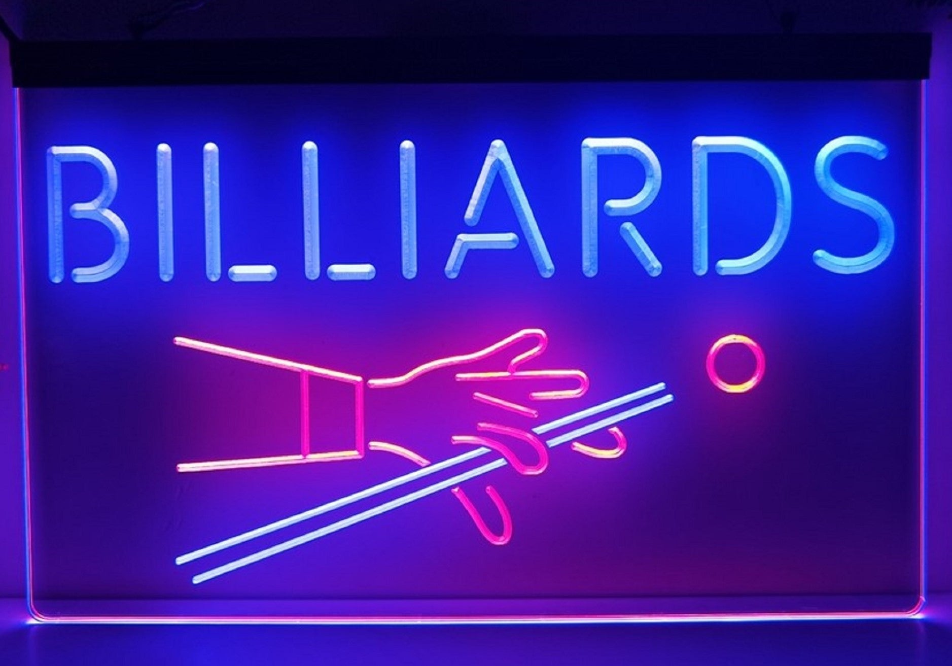 Billiards Led Neon Sign Dual Color Home Pool Room Billiards Hall Decor