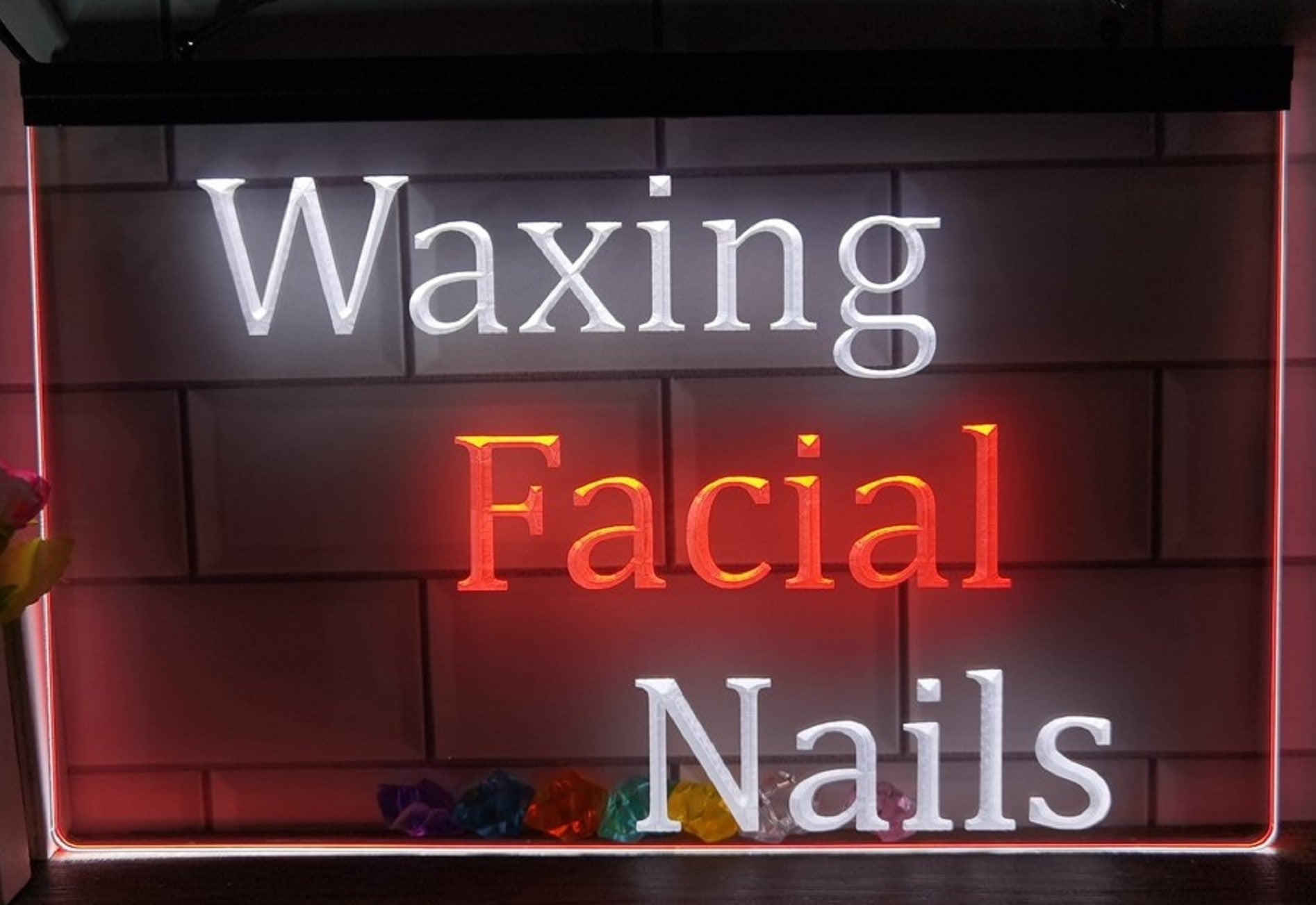 Waxing Facial Nails Led Neon Sign Dual Color Spa Beauty Salon Decor