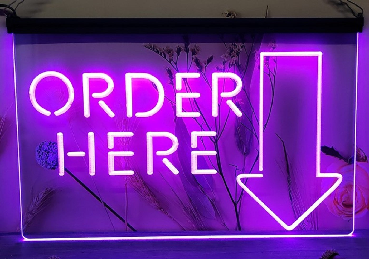 Order Here Led Neon Sign Store Grocery Restaurant Decor Wall Hanging Desktop Decor