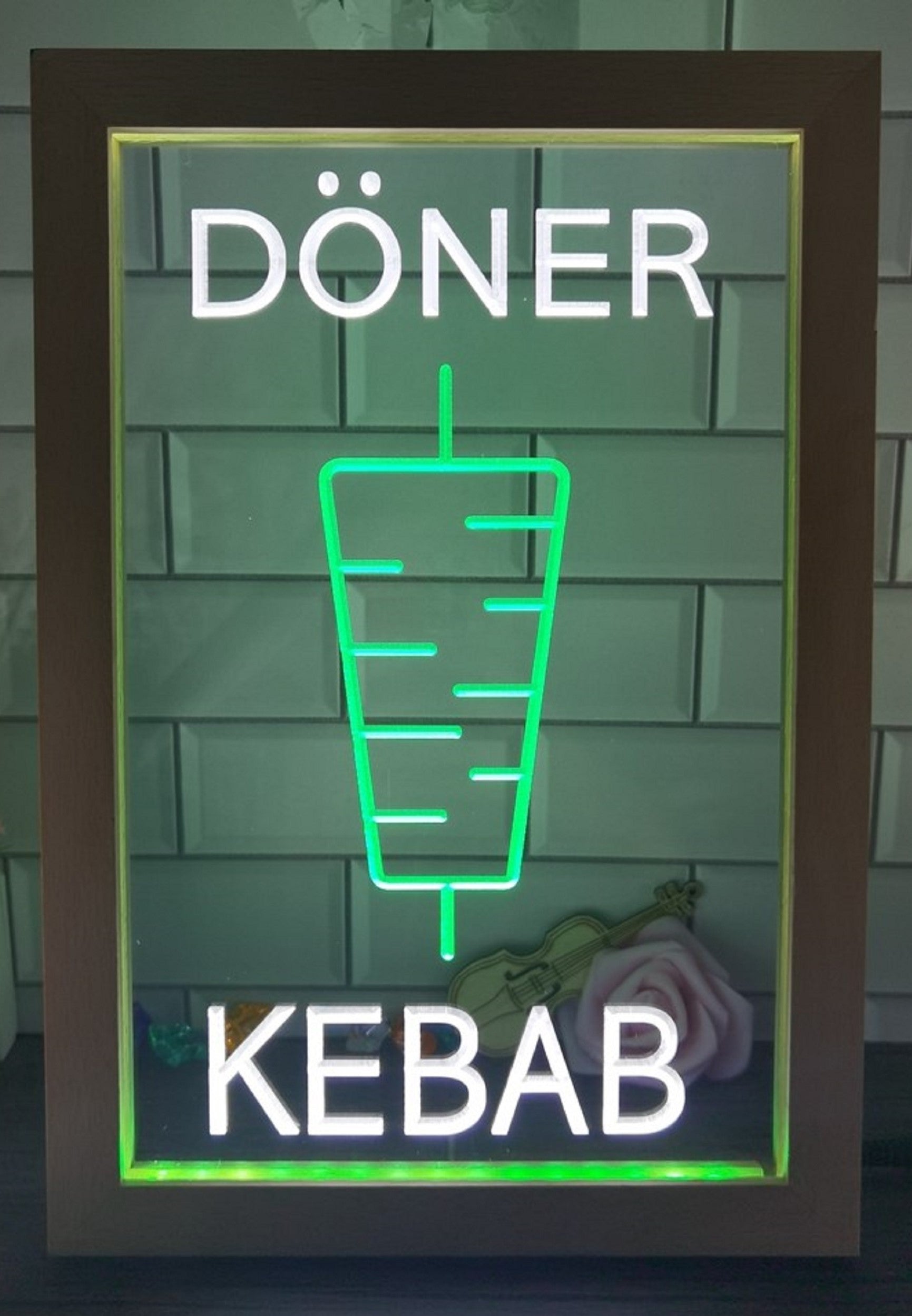 Doner Kebab Led Neon Sign Framed Kebab Turkish Lebanese Restaurant Decor