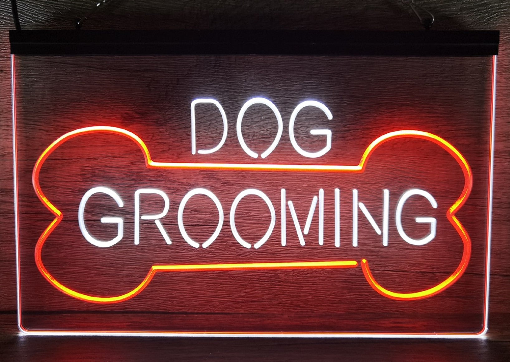 Dog Grooming Led Neon Sign Dual Color Dog Grooming Pet Shop Decor
