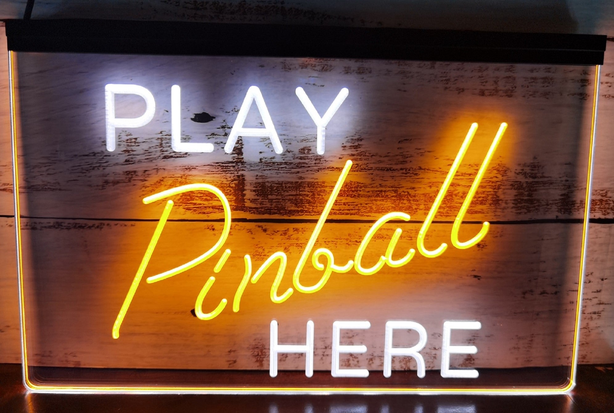 Play Pinball Here Led Neon Sign Dual Color Arcade Pinball Shop Decor