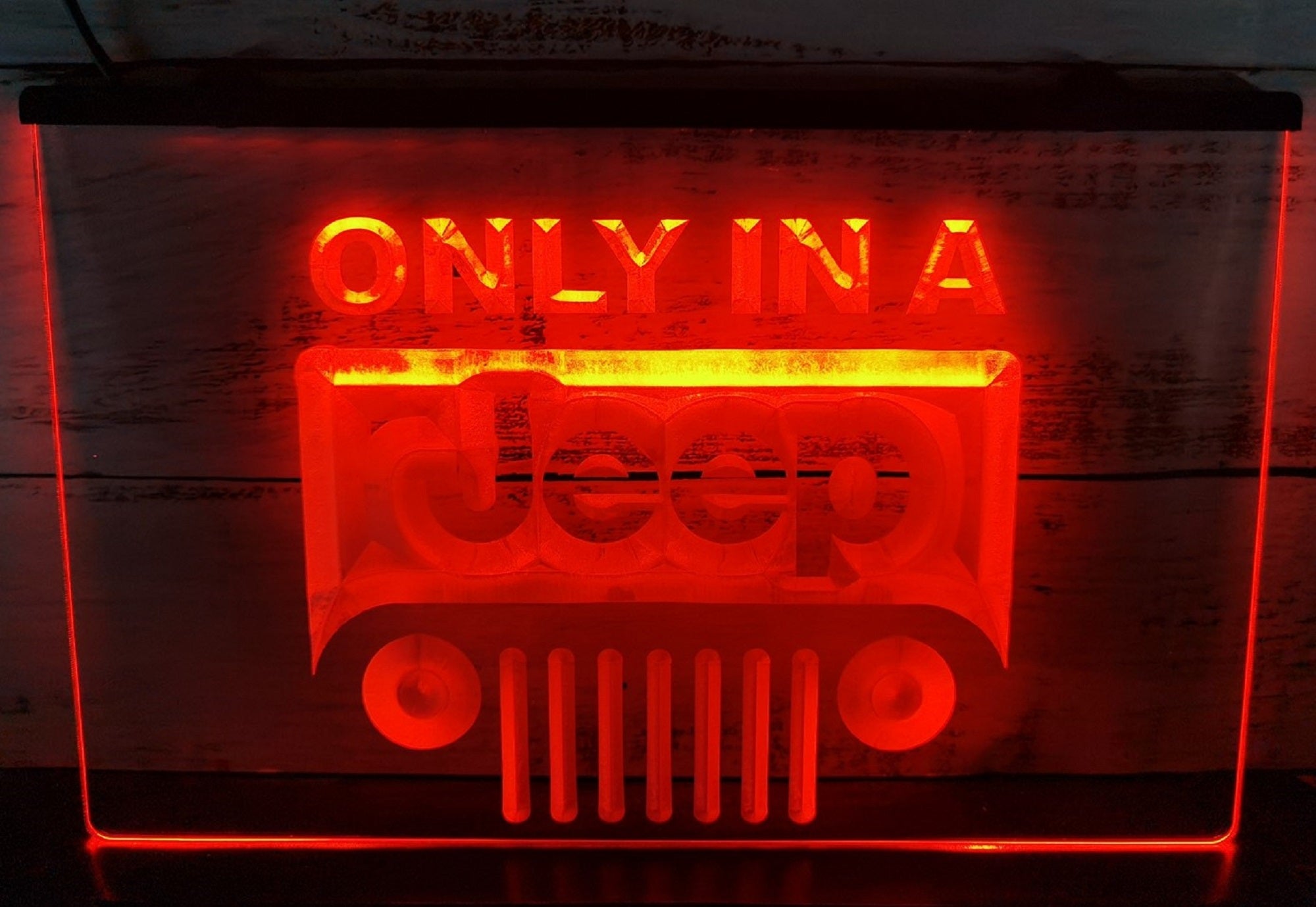 Only In A Jeep Led Neon Sign Wall Hanging Or Desktop Decor