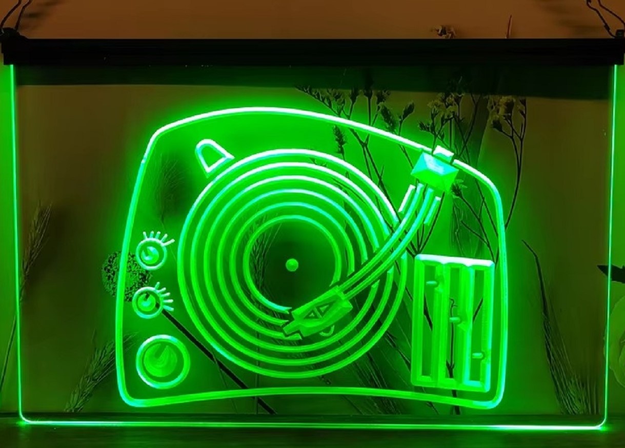 DJ Turntable Mixer Led Neon Sign Home Music Room Audio Studio Decor