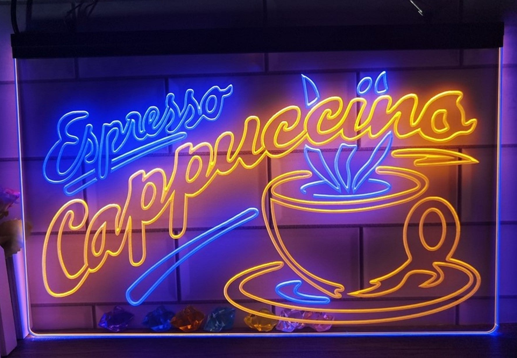 Espresso Cappuccino Led Neon Sign Dual Color Home Coffee Shop Decor