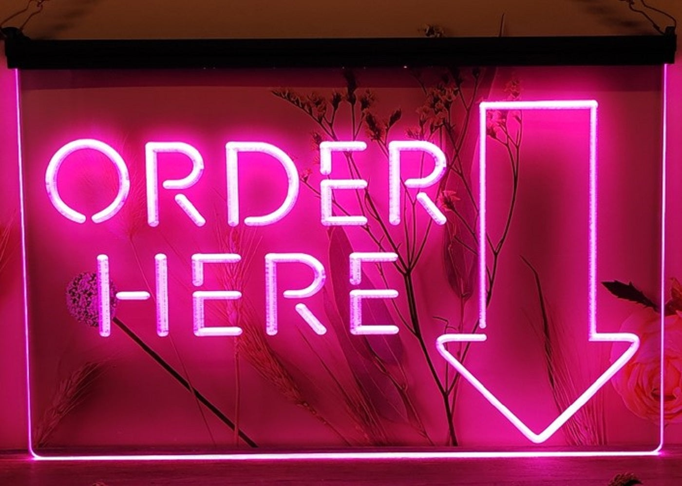 Order Here Led Neon Sign Store Grocery Restaurant Decor Wall Hanging Desktop Decor