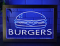 Burgers Sandwiches Led Neon Sign Framed Kebab Burger Restaurant Decor