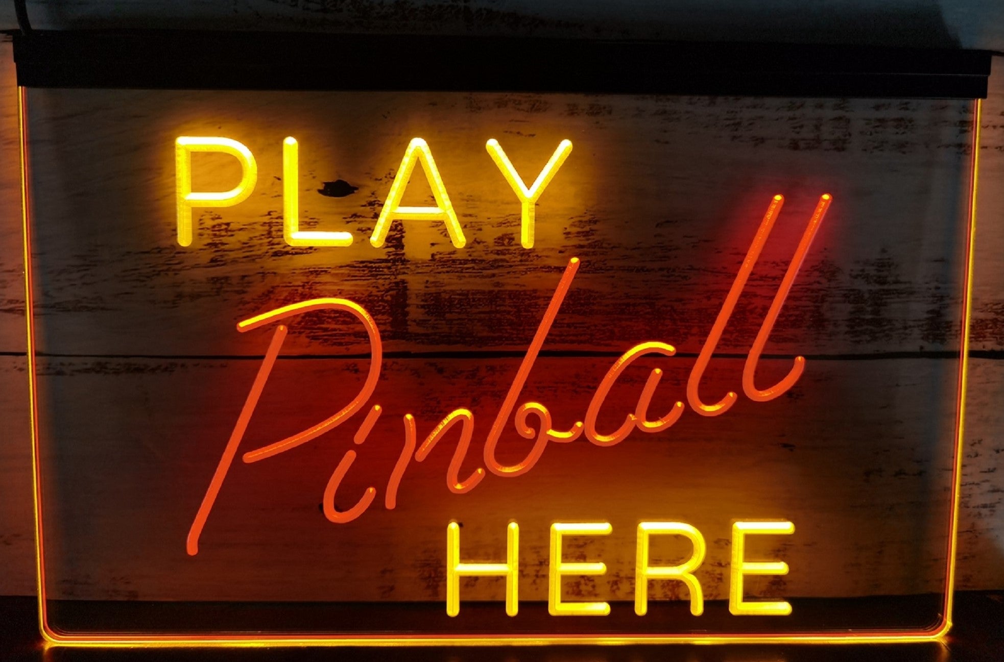 Play Pinball Here Led Neon Sign Dual Color Arcade Pinball Shop Decor