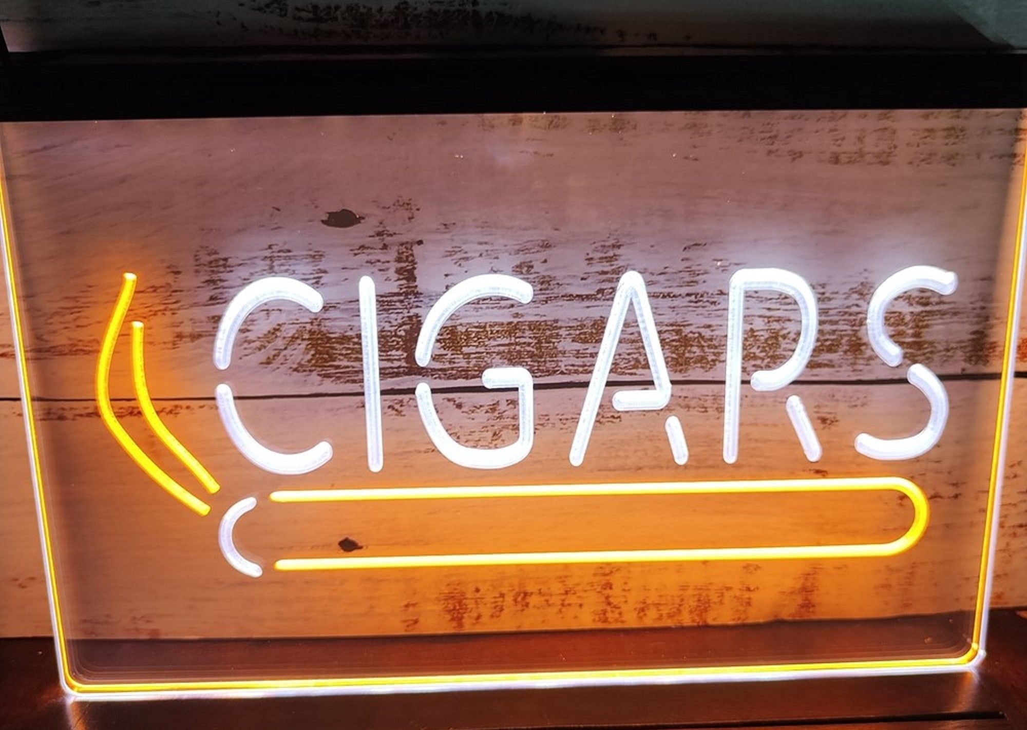 Cigars Smoking Led Neon Sign Dual Color Cigar Lounge Cigar Vape Smoke Shop Decor