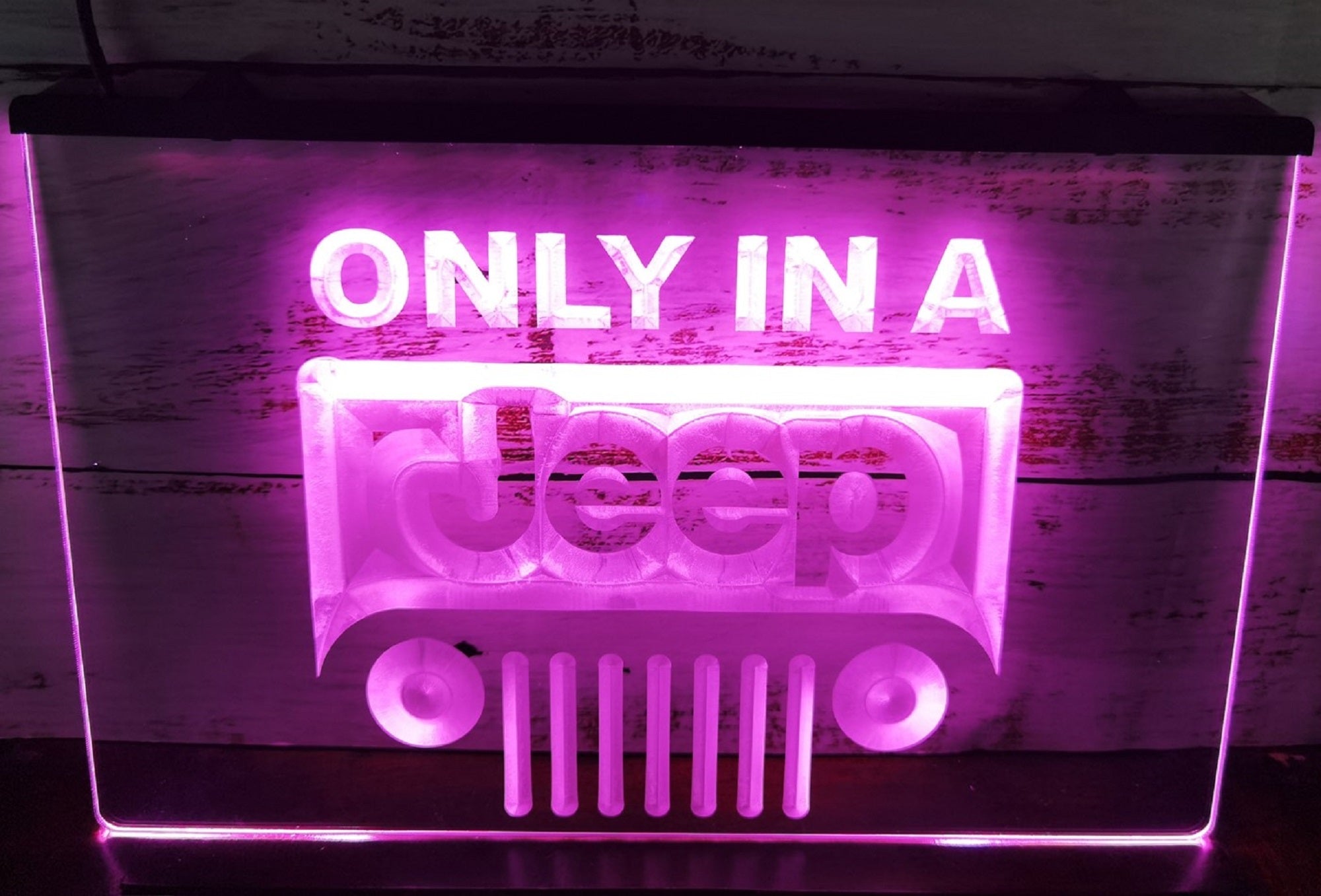 Only In A Jeep Led Neon Sign Wall Hanging Or Desktop Decor