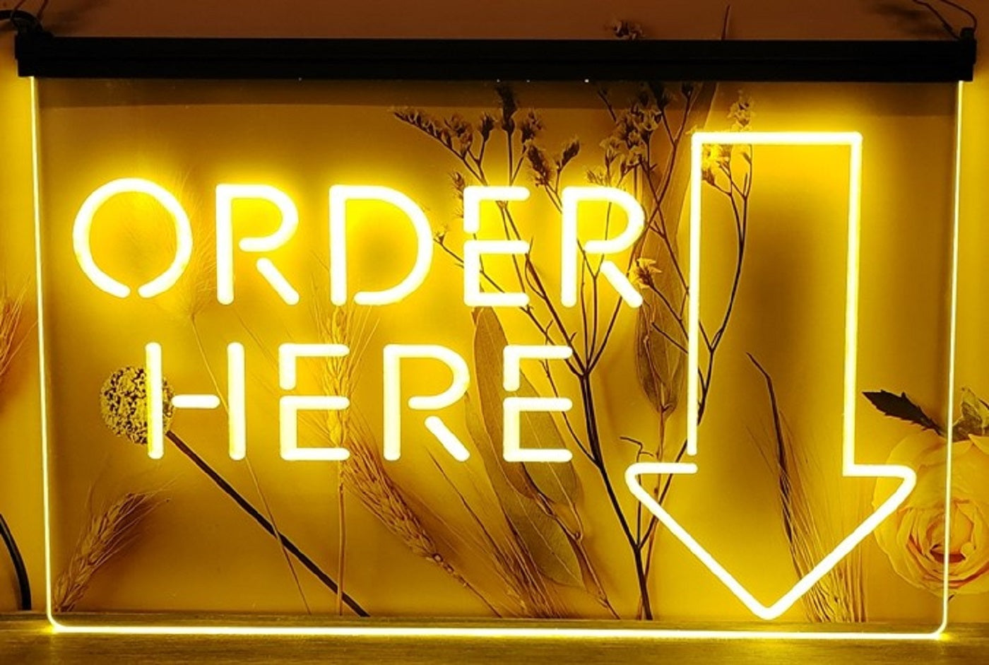 Order Here Led Neon Sign Store Grocery Restaurant Decor Wall Hanging Desktop Decor