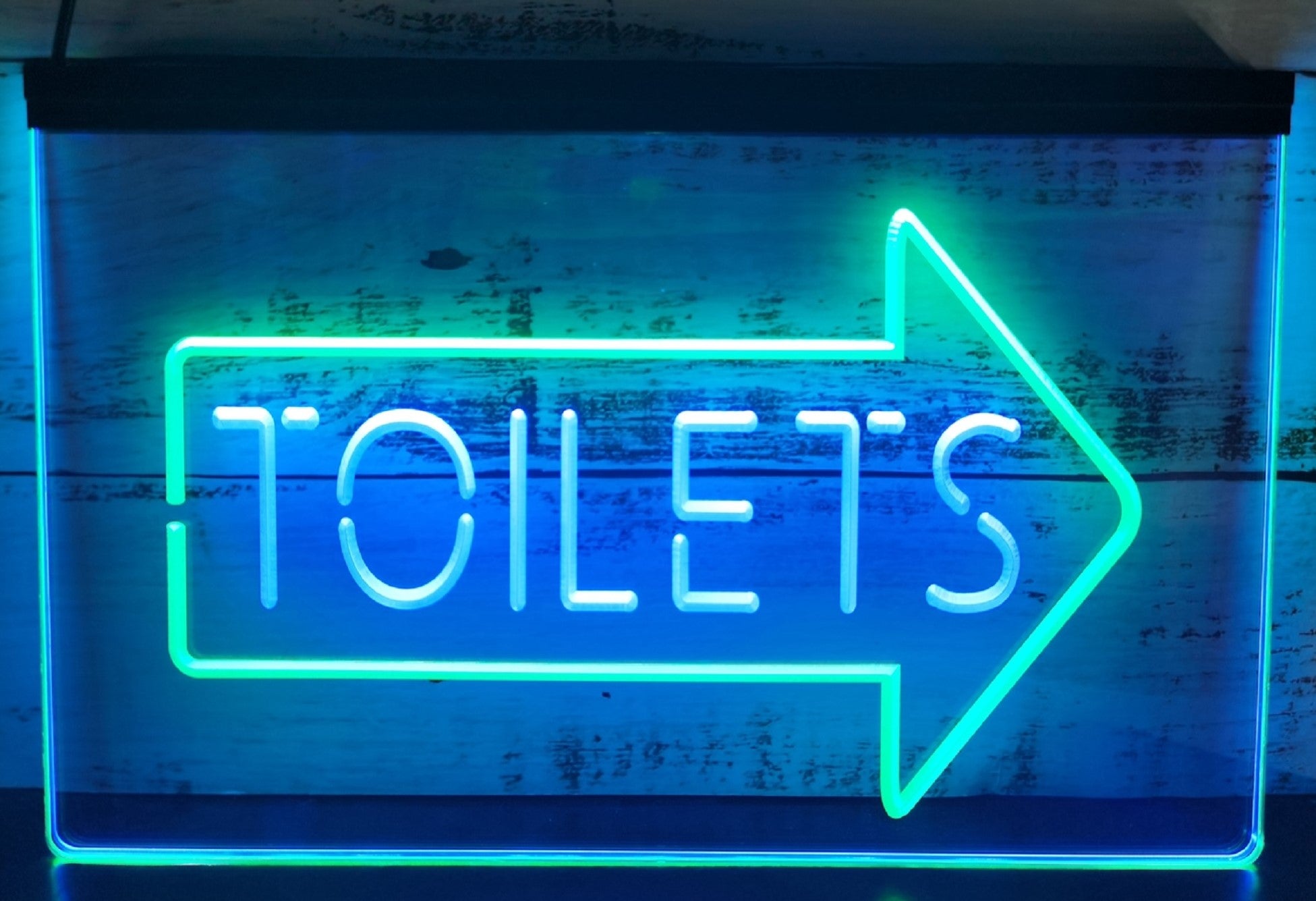 Toilet Arrow Led Neon Sign Dual Color Store Restaurant Coffee Shop Office Decor