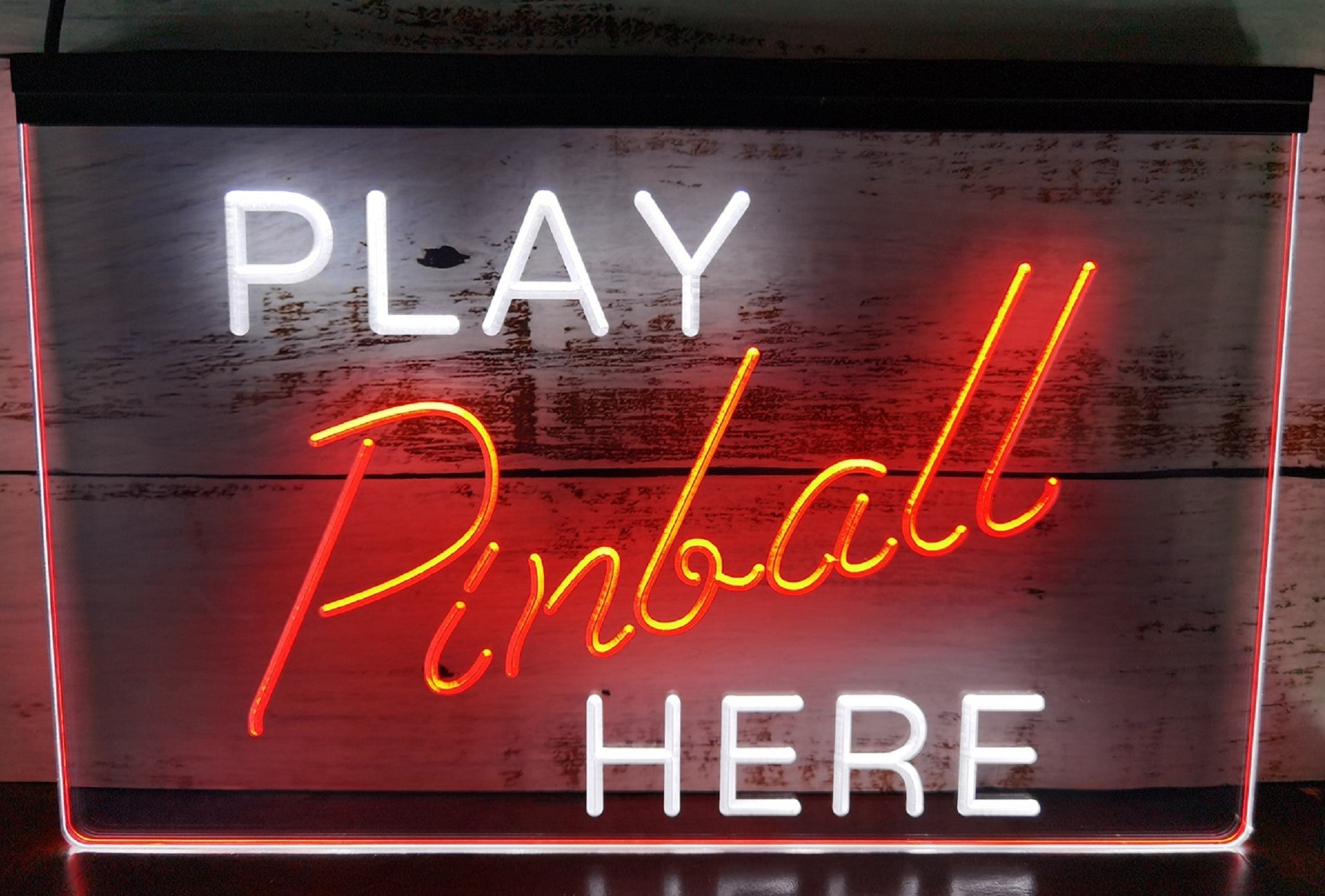Play Pinball Here Led Neon Sign Dual Color Arcade Pinball Shop Decor