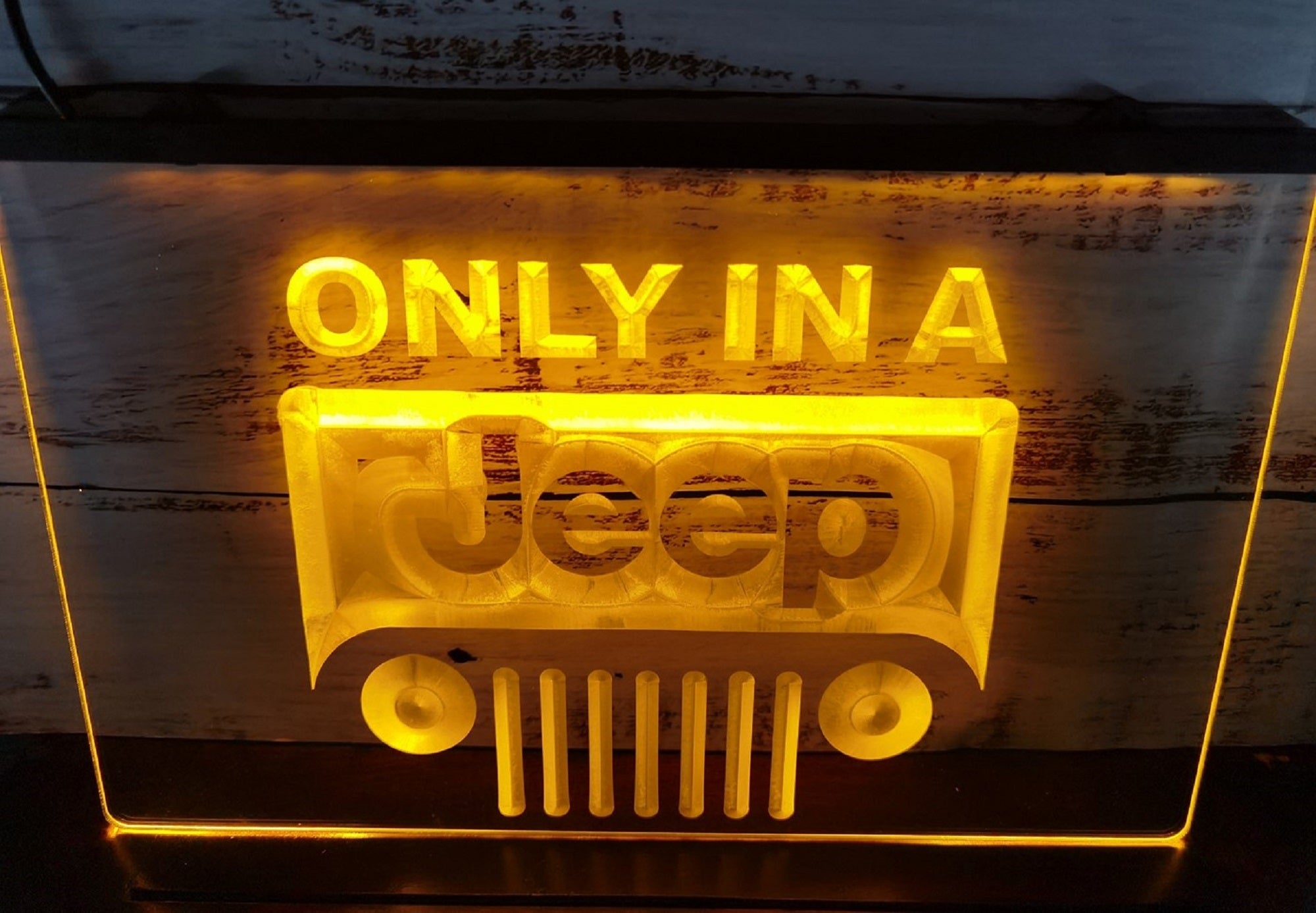 Only In A Jeep Led Neon Sign Wall Hanging Or Desktop Decor