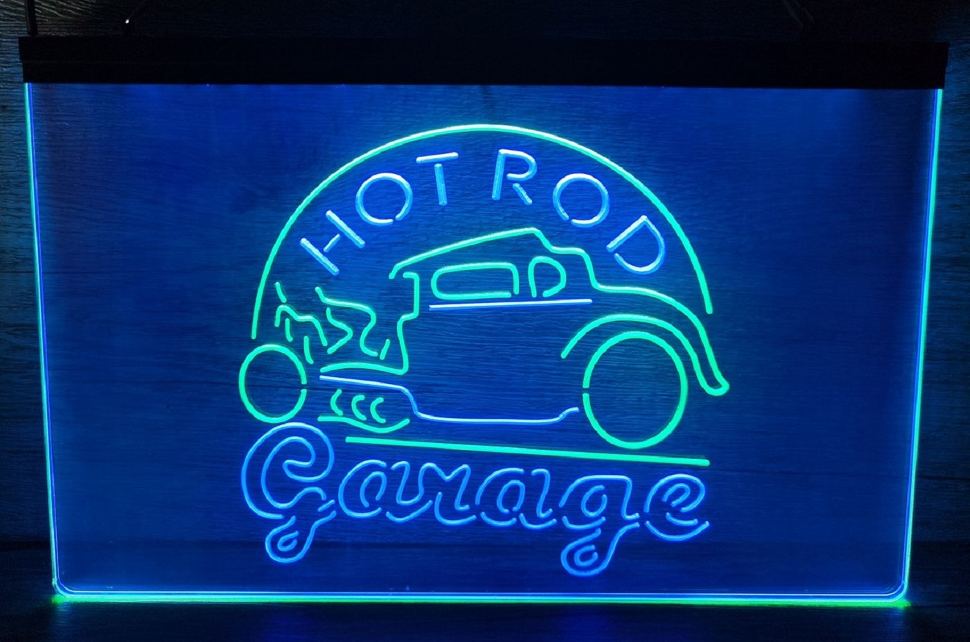 Hot Rod Garage Led Neon Sign Dual Color Movie Studio Home Theatre Room Decor