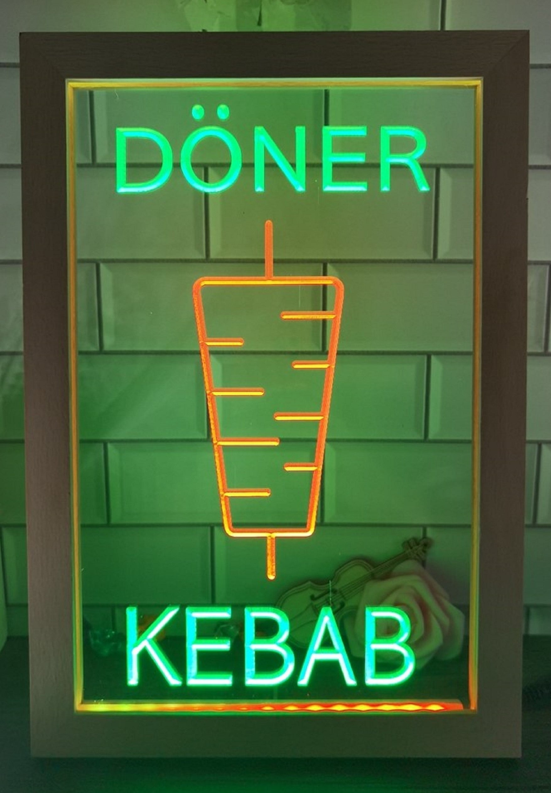 Doner Kebab Led Neon Sign Framed Kebab Turkish Lebanese Restaurant Decor