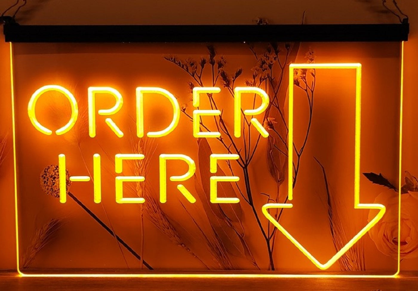 Order Here Led Neon Sign Store Grocery Restaurant Decor Wall Hanging Desktop Decor