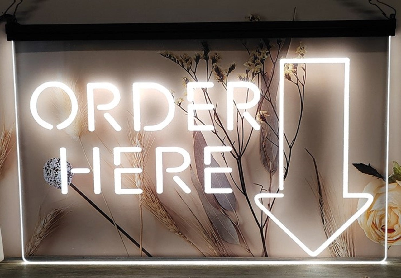 Order Here Led Neon Sign Store Grocery Restaurant Decor Wall Hanging Desktop Decor