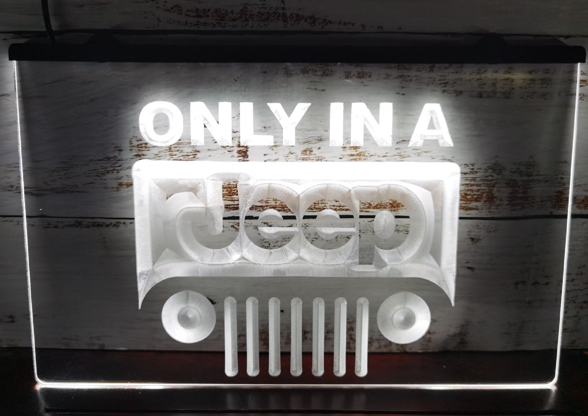 Only In A Jeep Led Neon Sign Wall Hanging Or Desktop Decor