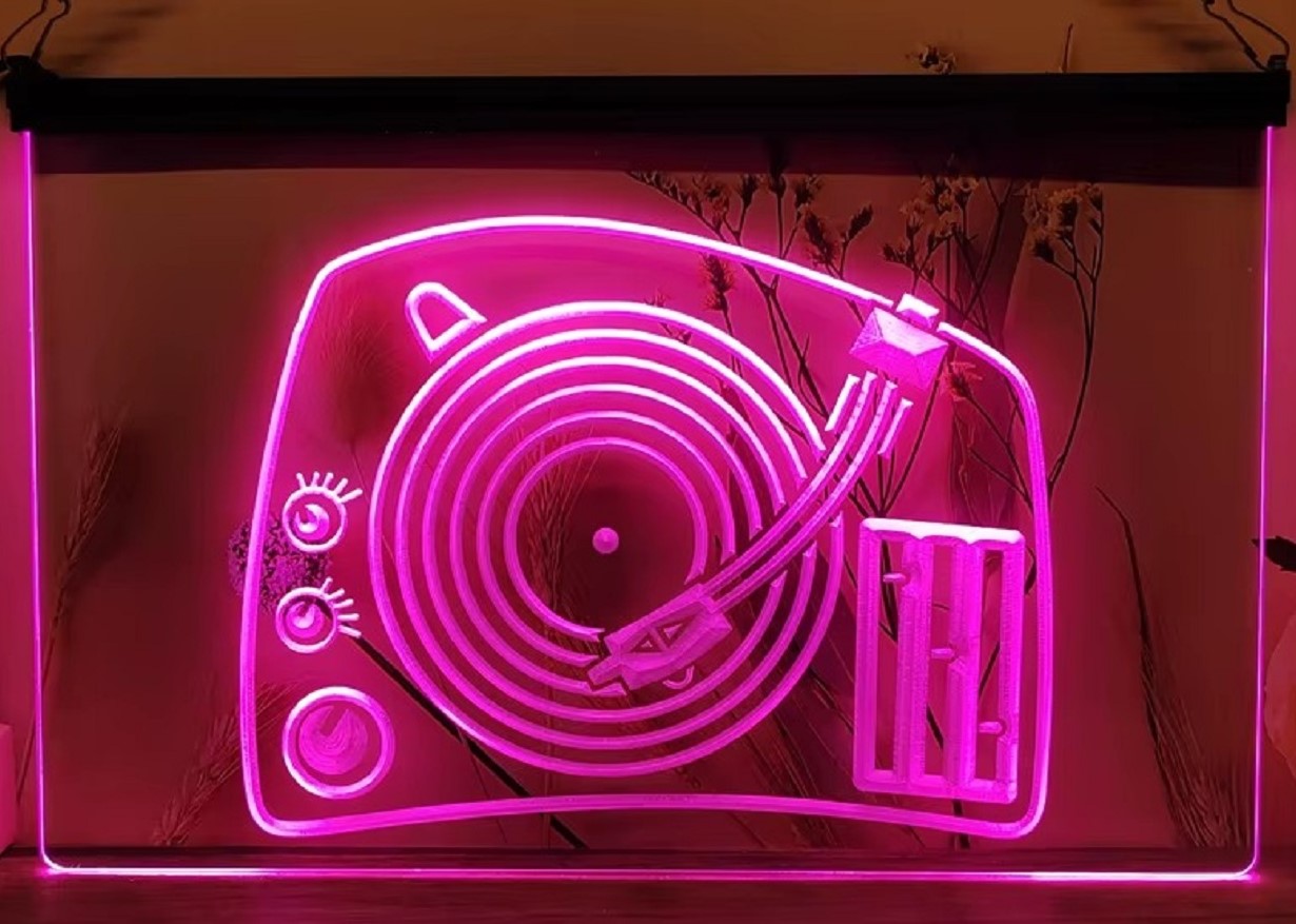DJ Turntable Mixer Led Neon Sign Home Music Room Audio Studio Decor
