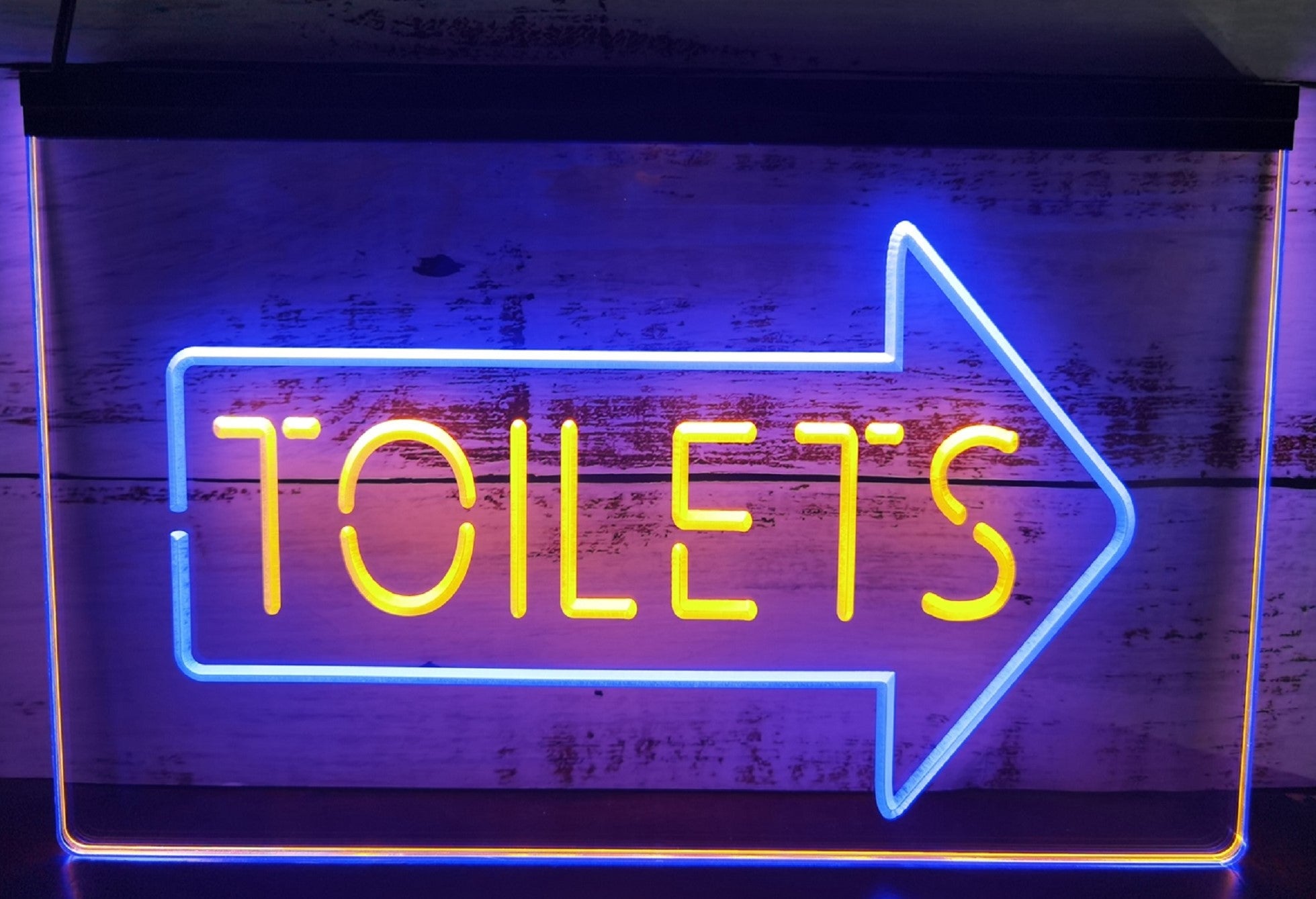 Toilet Arrow Led Neon Sign Dual Color Store Restaurant Coffee Shop Office Decor