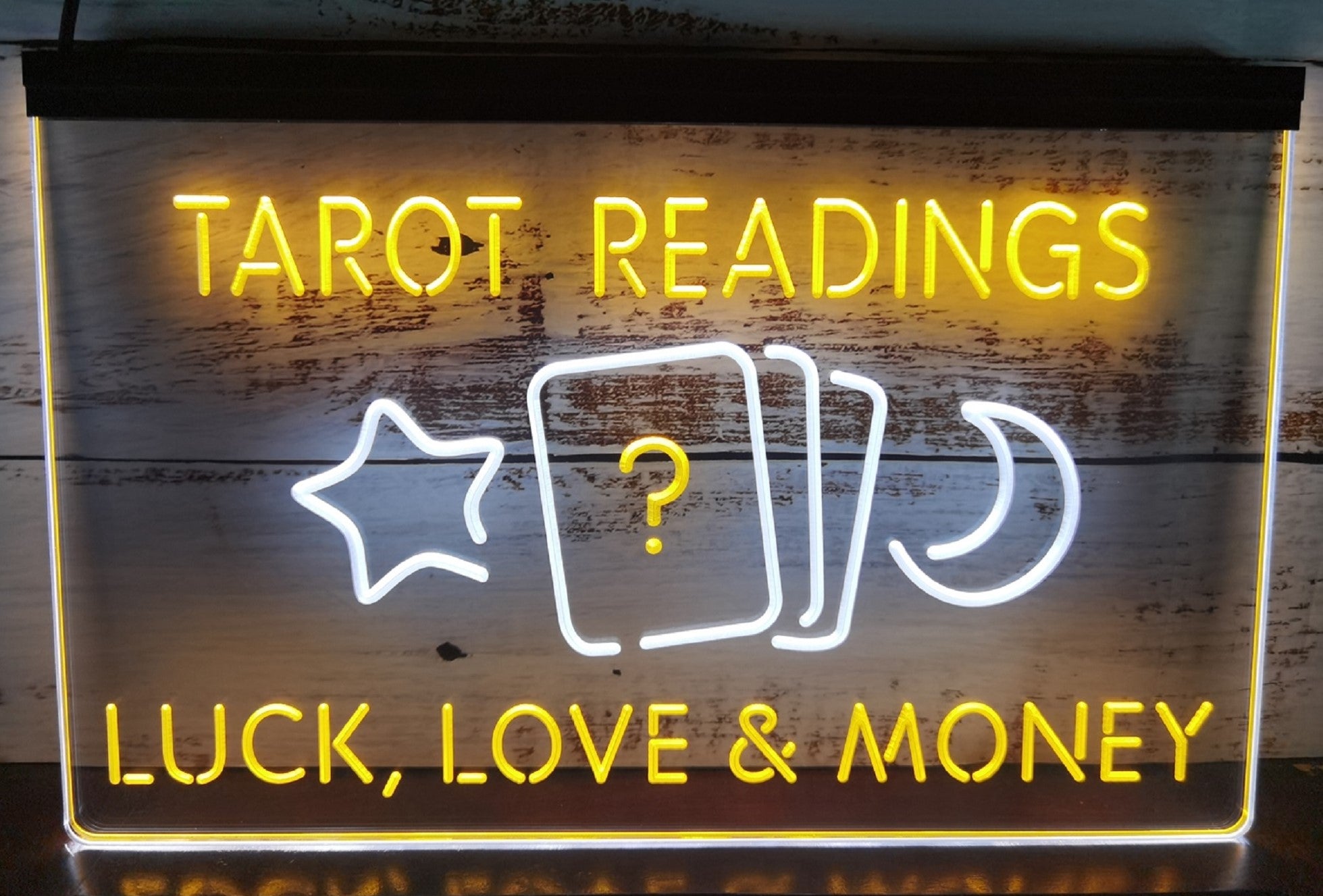 Tarot Readings Luck Love & Money Led Neon Sign Dual Color Tarot Shop Decor