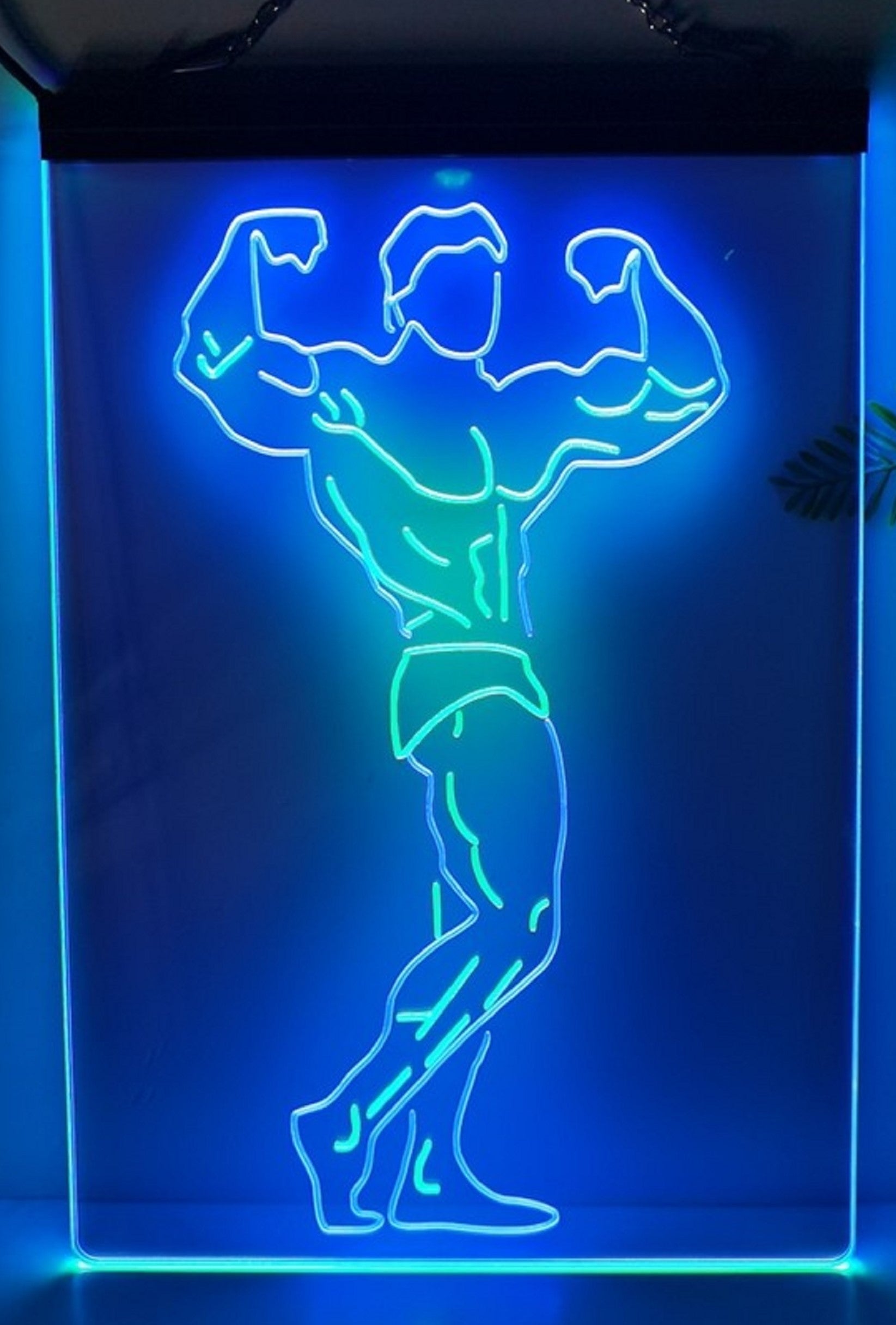 Bodybuilder Led Neon Sign Dual Color Home Gym Athletic Club Gymnasium Decor