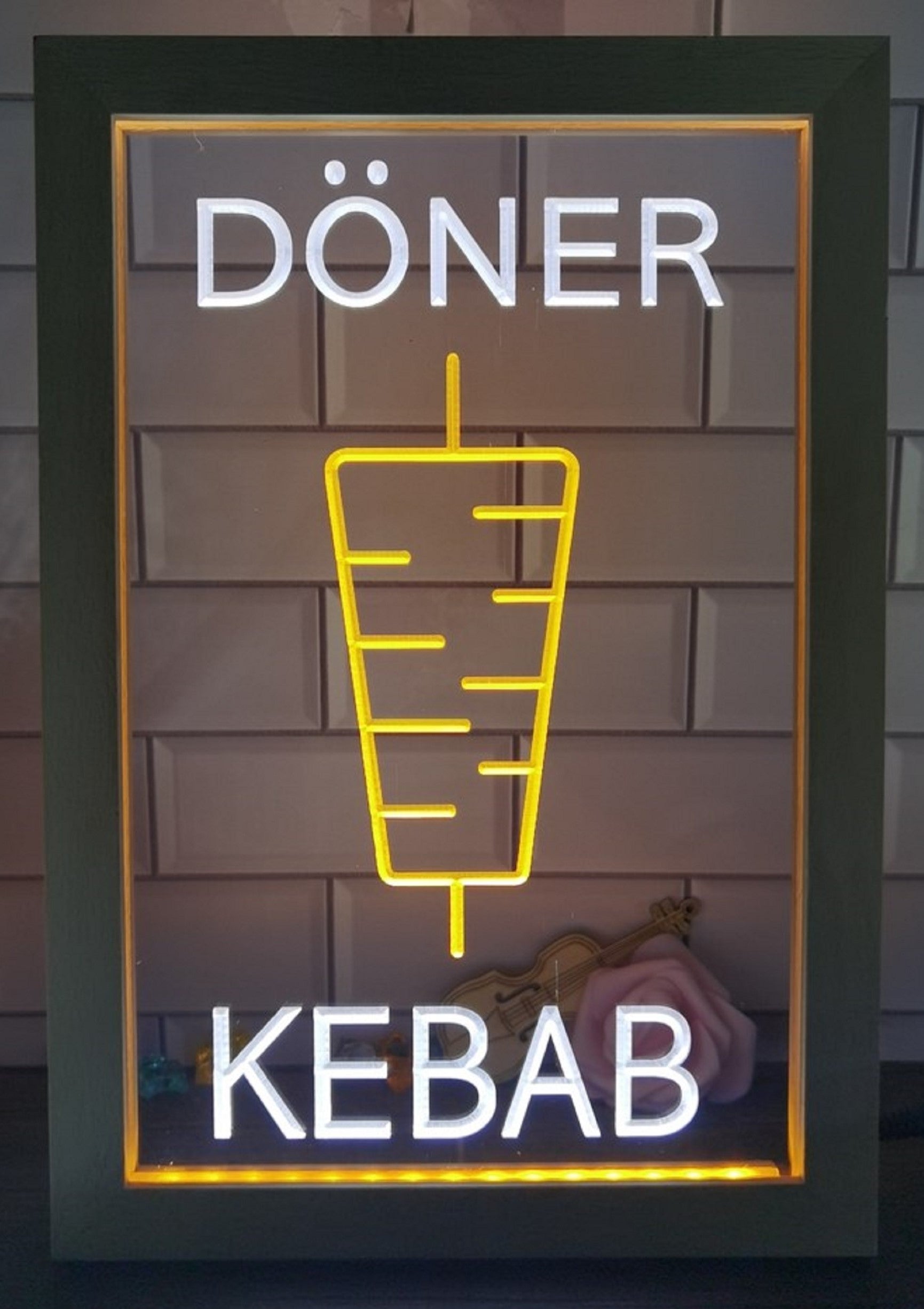 Doner Kebab Led Neon Sign Framed Kebab Turkish Lebanese Restaurant Decor