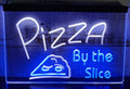 Pizza By The Slice Led Neon Sign Dual Color Pizzeria Restaurant Decor