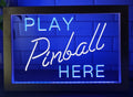 Play Pinball Here Led Neon Sign Framed Arcade Pinball Shop Decor